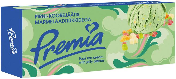 Premia Pirni-koorejäätis marmelaaditükkidega 480g/1l