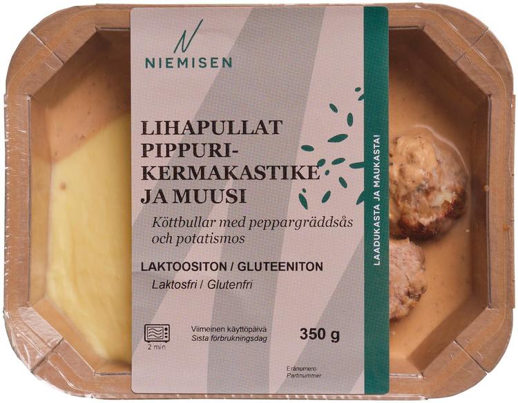 Niemisen Lihapullat pippurikermakastike ja muusi 350g