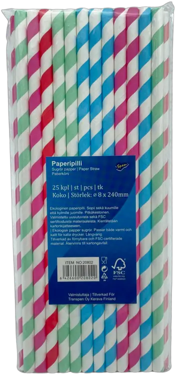 Spen paperipilli 25 kpl 8x240mm värilajitelma