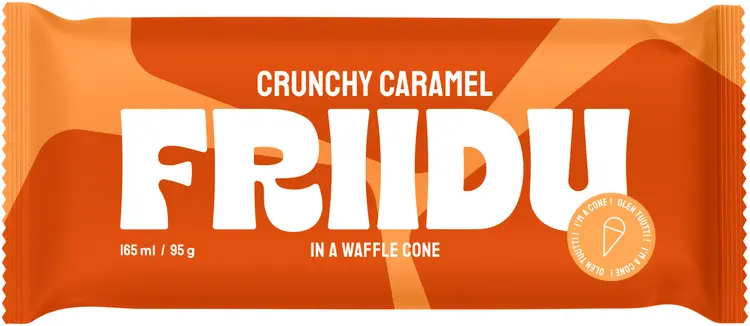 Friidu jäätelötuutti Crunchy Caramel 165ml/95g