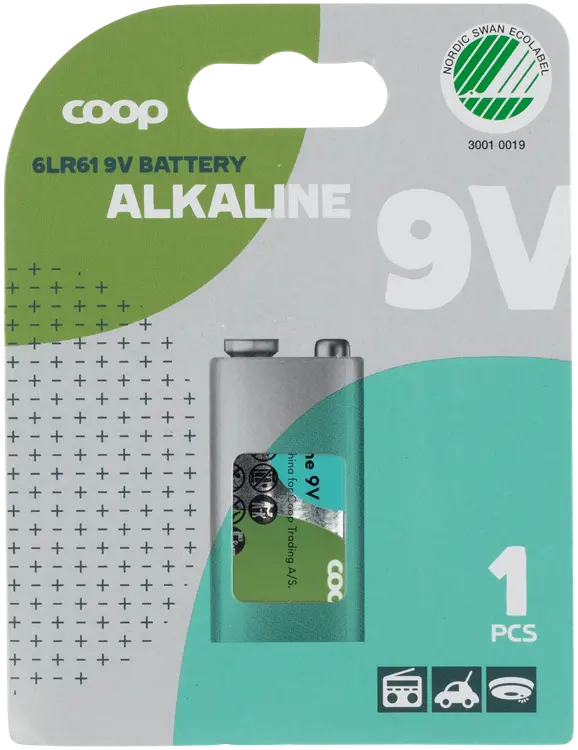 Coop alkaliparisto 9V/6LR61 1 kpl