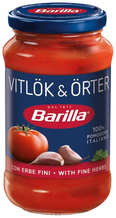Barilla 400g tomaattikastike, jossa valkosipulia, punaviini ja yrttejä