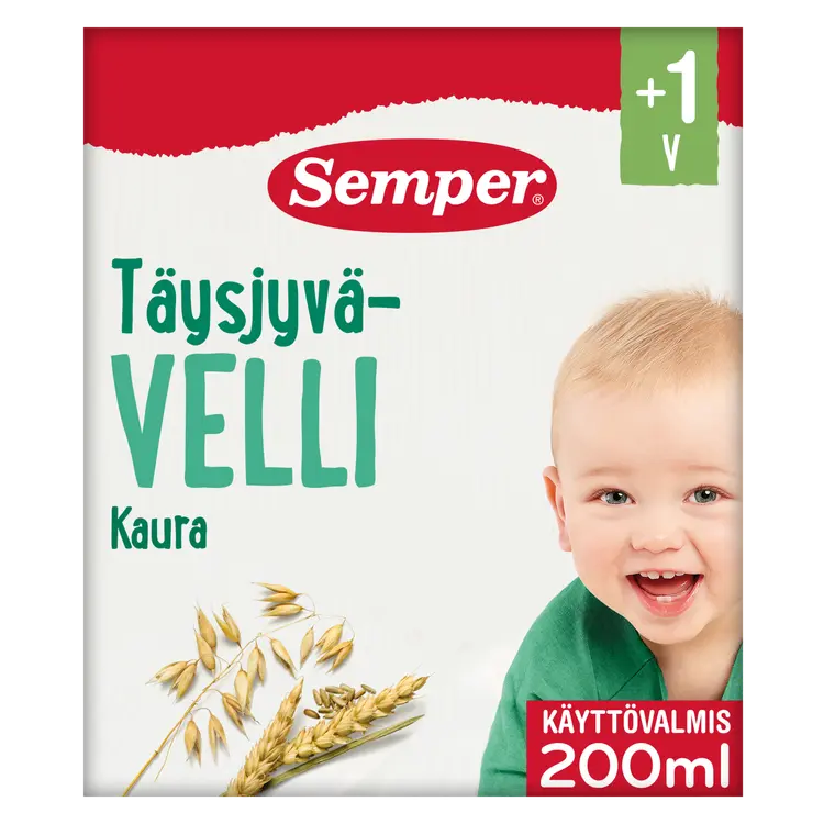 Semper Täysjyvävelli Kaura 1v käyttövalmis velli 200ml