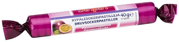 Siripiri rypälesokeripastilli passionhedelmä 17kpl