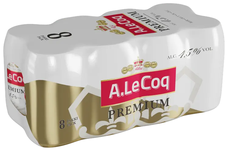 8 x A. Le Coq Premium 4,5% olut 0,33 l tlk kutiste