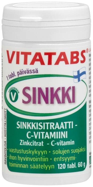 Vitatabs Sinkki sinkkisitraatti-C-vitamiinitabletti 120 tabl