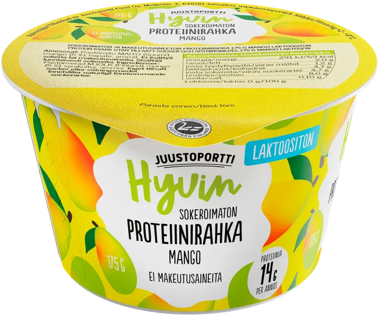 Juustoportti Hyvin proteiinirahka 175 g mango laktoositon