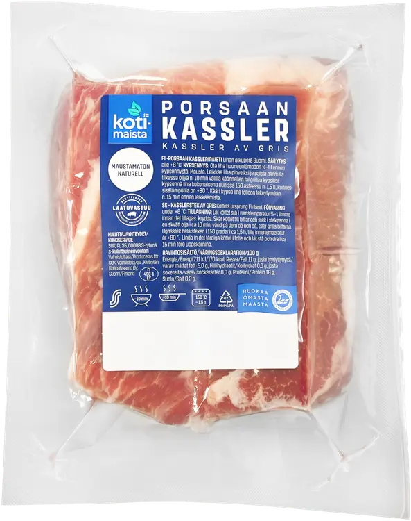 Kotimaista porsaan kassler maustamaton n. 1 kg