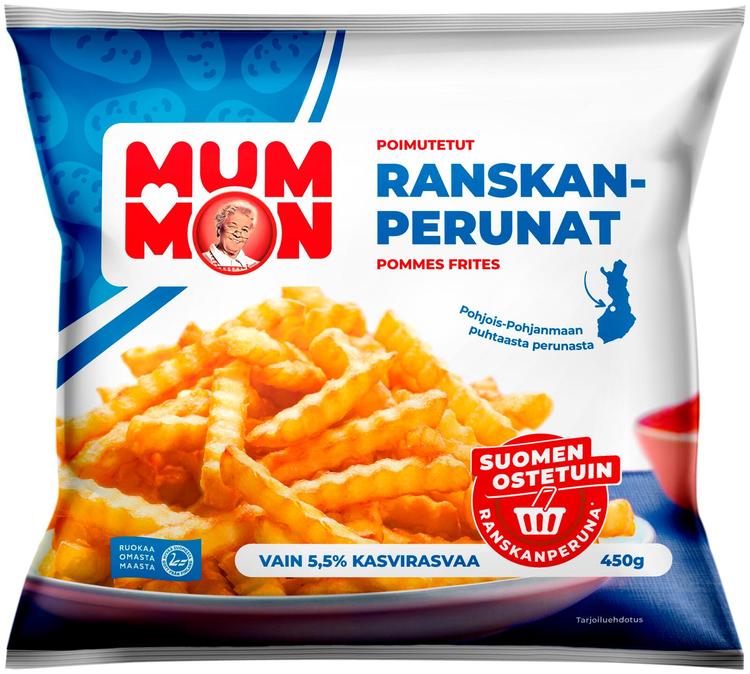 Mummon poimutetut Ranskanperunat 450 g, pakaste