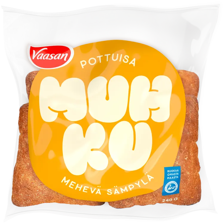 Vaasan Muhku Pottuisa sämpylä 240 g 4 kpl peruna-vehnäsämpylä