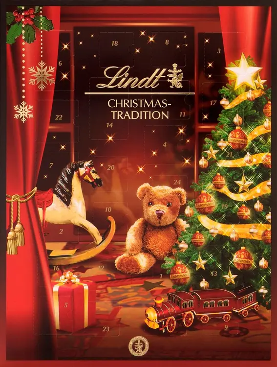 Lindt Christmas Tradition suklaakalenteri nougat maitosuklaa 253g
