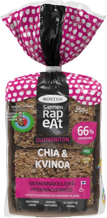 Rosten Siemenrapeat gluteeniton chia&kvinoa siemennäkkileipä 10kpl 210g