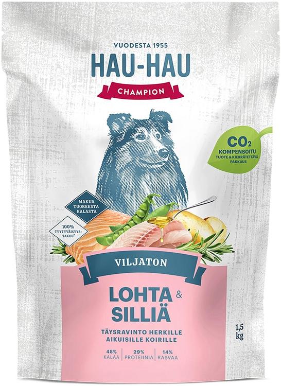 Hau-Hau Champion Viljaton Lohta ja silliä täysravinto 1,5 kg