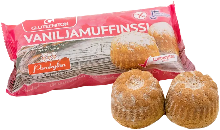 Porokylän Vaniljamuffinssi 2 kpl/130 g gluteeniton