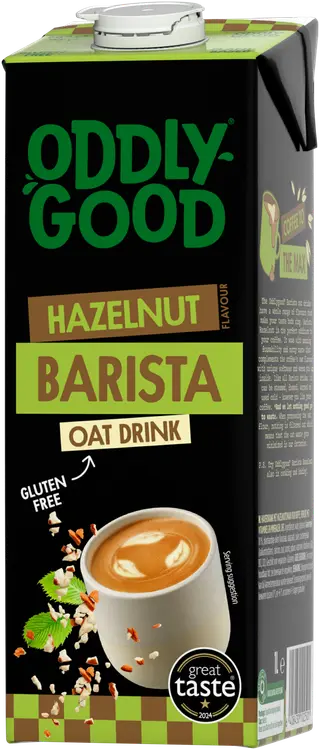 Oddlygood® Barista kaurajuoma 1 l hasselpähkinä UHT gluteeniton