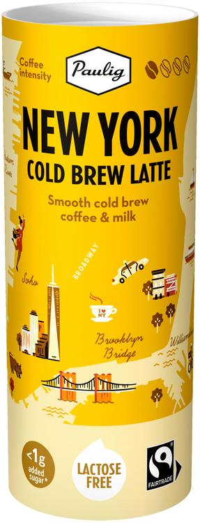 Paulig New York Cold Brew Latte 235 ml laktoositon maitokahvijuoma