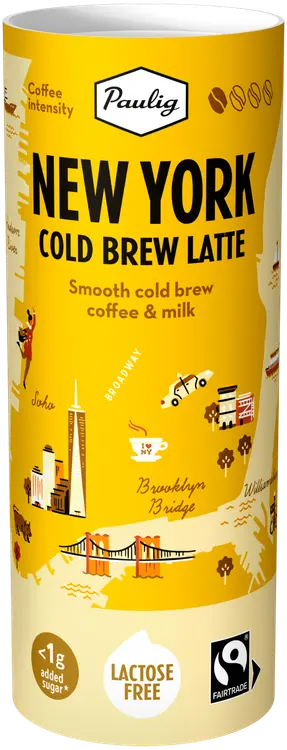 Paulig New York Cold Brew Latte 235 ml laktoositon maitokahvijuoma