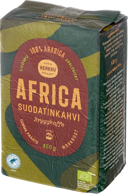 Herkku Luomu Africa Suodatinkahvi 450 g tumma paahto