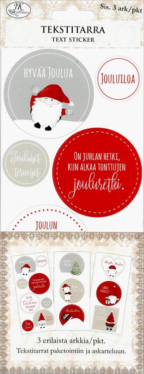 Tekstitarra iso jouluhahmot punainen 3ark
