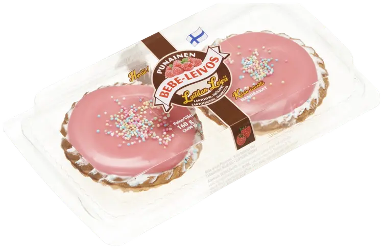 Laitilan Leipä Bebe-leivos Punainen 2 x 80 g Laktoositon, Maidoton