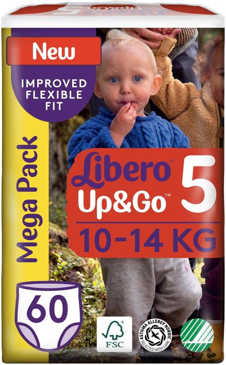 Libero Up&Go housuvaippa koko 5, 10-14 kg, 60 kpl