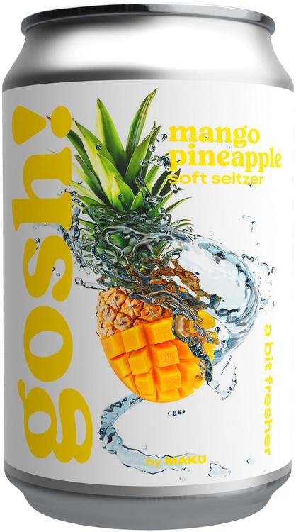 Gosh! Mango Pineapple Soft Seltzer maustettu vesi 0,33l tlk