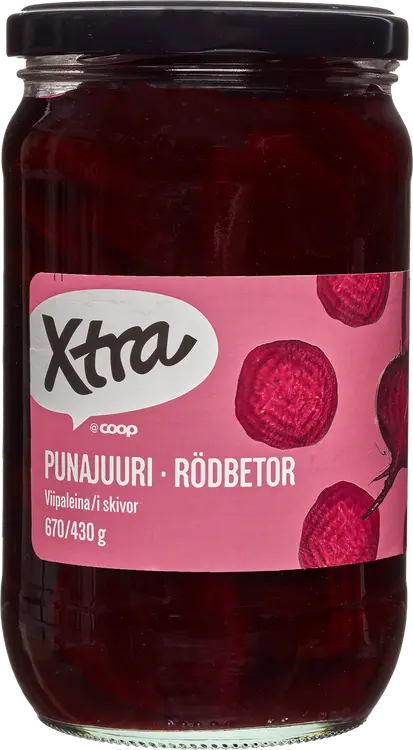 Xtra säilötty punajuuri viipaleina 670/430 g