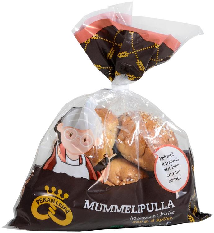 Pekan Leipä Mummelipulla vegaaninen 6 kpl 330g