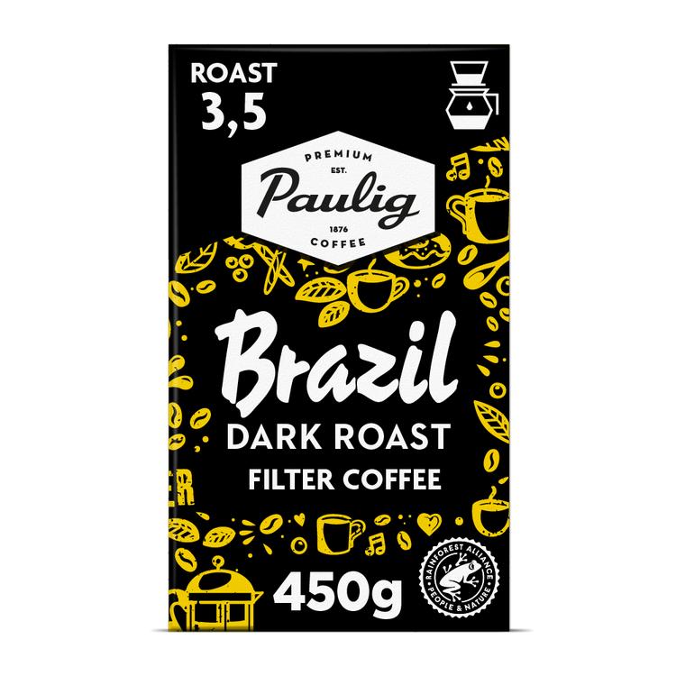 Paulig Brazil Dark Roast tumma paahto kahvi suodatinjauhatus 450g