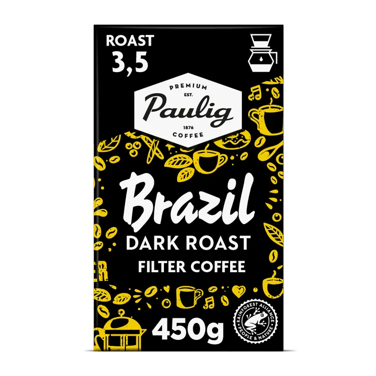 Paulig Brazil Dark Roast tumma paahto kahvi suodatinjauhatus 450g
