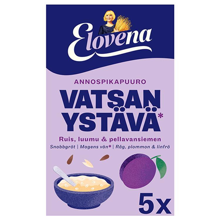 Elovena 175g vatsan ystävä ruis, luumu & pellavansiemen annospikapuuro