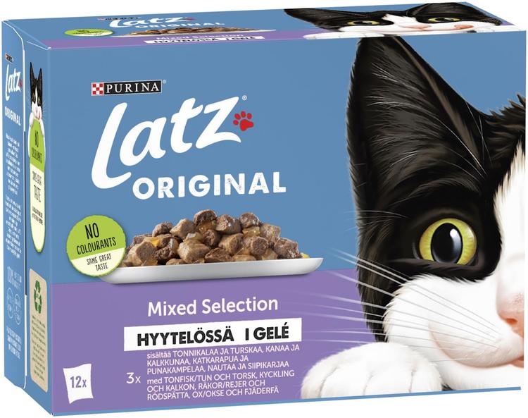 Latz Original 12x85g Mixed lajitelma hyytelössä 4 varianttia kissanruoka