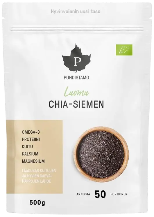 Puhdistamo Luomu Chia-siemen 500 g