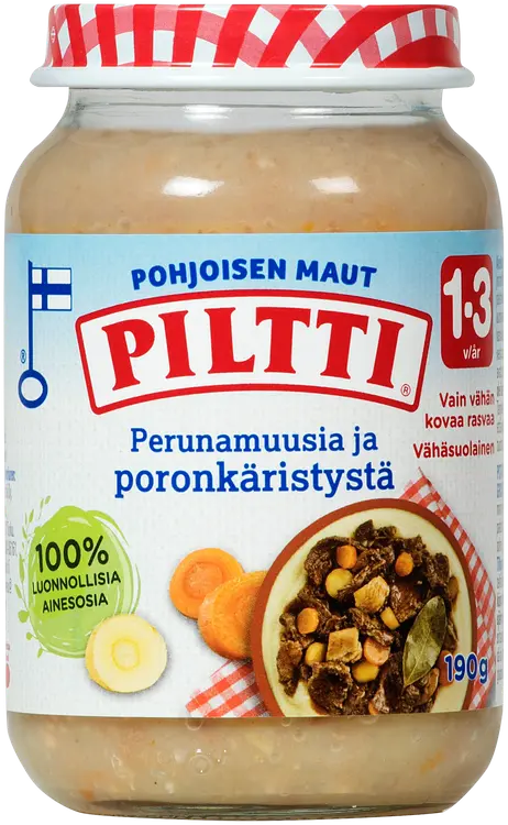 PILTTI Pohjoisen maut 190g Perunamuusia ja poronkäristystä lastenateria 1-3v