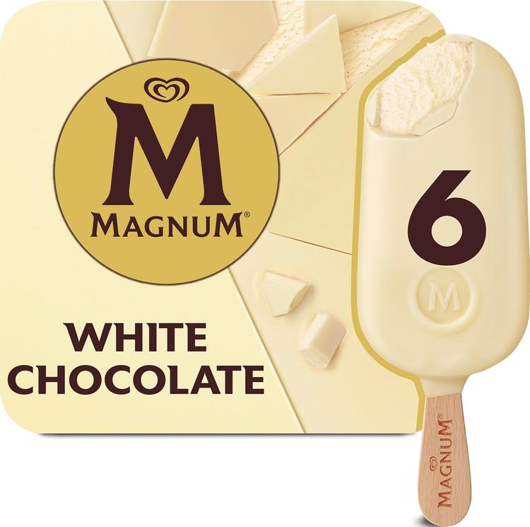 Magnum  White Chocolate Jäätelö Monipakkaus​     600ml/441g 6kpl