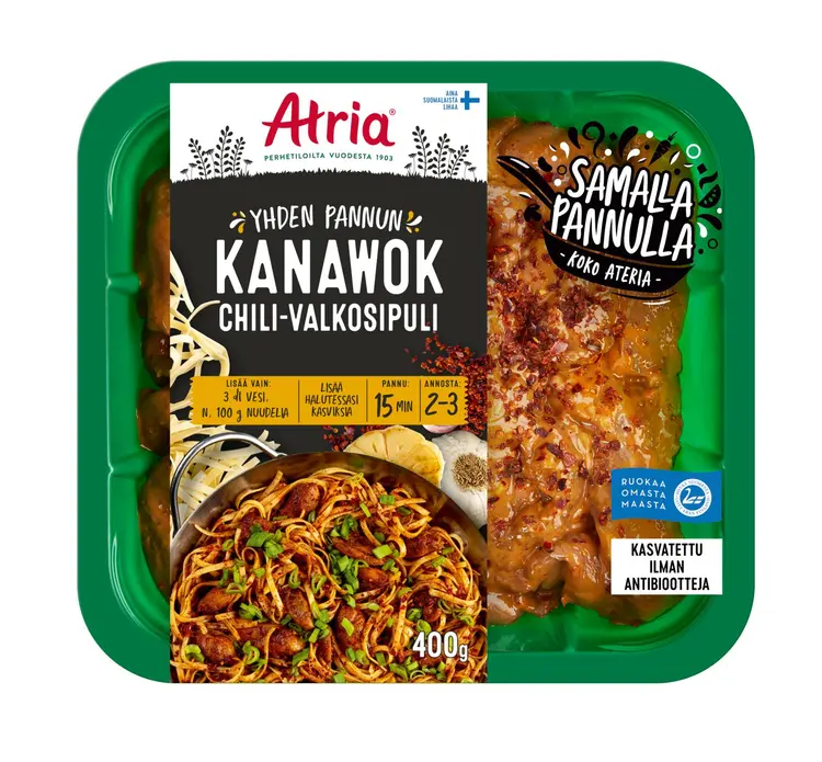 Atria Yhden Pannun Kanawok Chili-Valkosipuli 400g