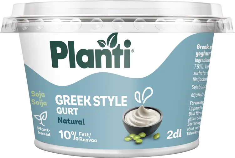 Planti greek style gurt, hapatettu soijavalmiste 2dl