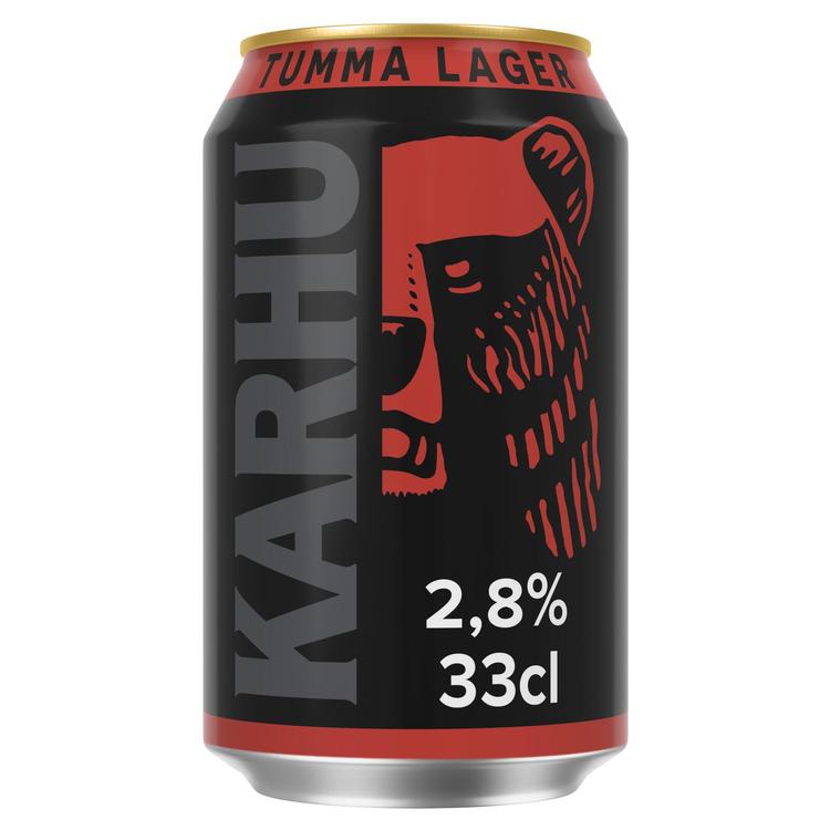 Karhu Tumma Lager olut 2,8 til-% tölkki 0,33 L