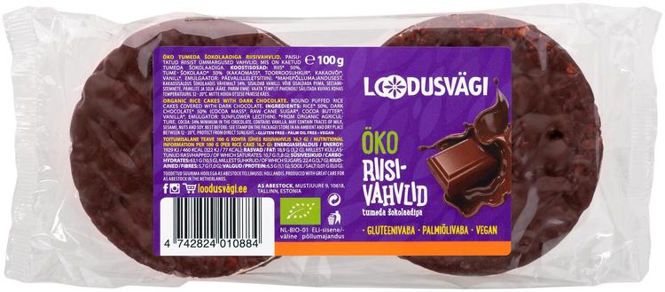 ÖKO riisivahvel tumeda šokolaadi 100 g, gluteenivaba