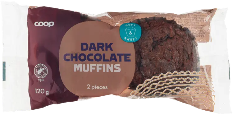 Coop suklaamuffinit tummalla suklaalla 2-pack 120 g