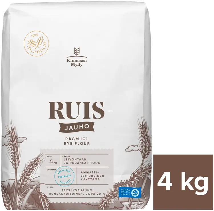 Kinnusen Mylly 4kg Ruisjauho