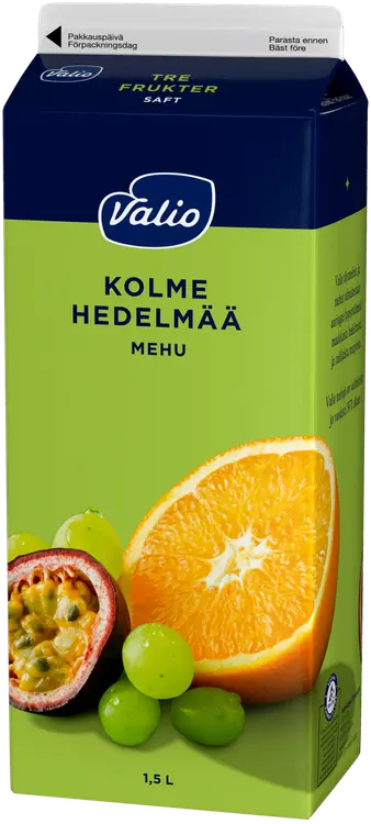 Valio 3 hedelmän mehu 1,5 l (rypäle, appelsiini, passiohedelmä)