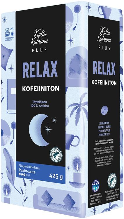 Kulta Katriina Plus Relax kofeiiniton suodatinkahvi RAC 425g