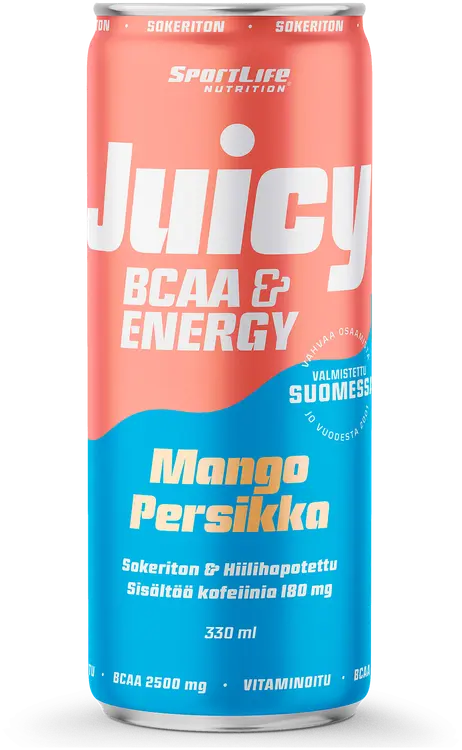 SportLife Nutrition Juicy BCAA 330ml Mango-persikka hiilihapotettu virkistysjuoma