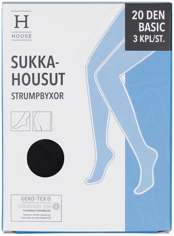 House naisten sukkahousut basic 20 den SH20X3HR musta, koko 36–44 3-pack