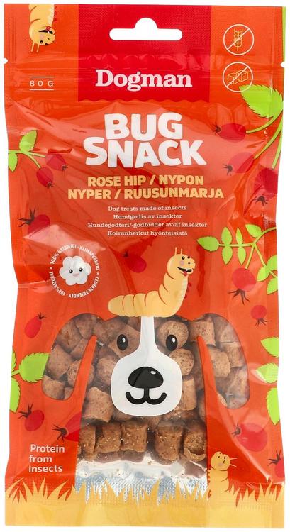 Dogman Bug Snack ruusunmarja 80g