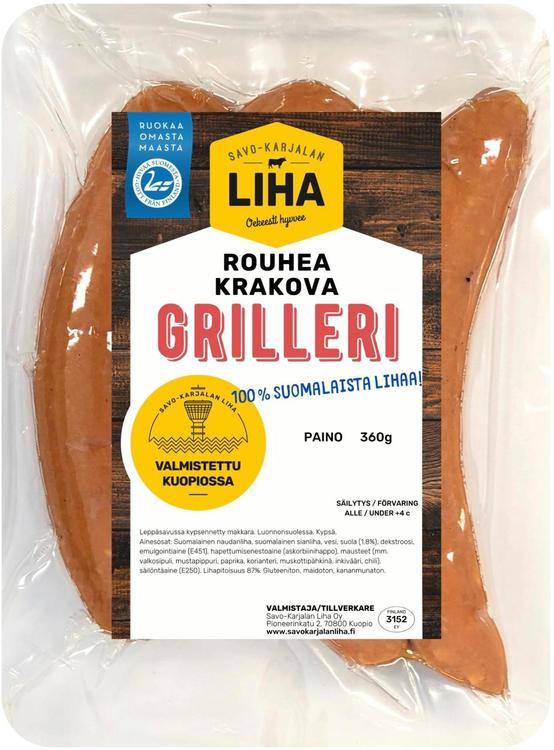 Savo-Karjalan Liha Oy Rouhea Krakova-grilleri 360g