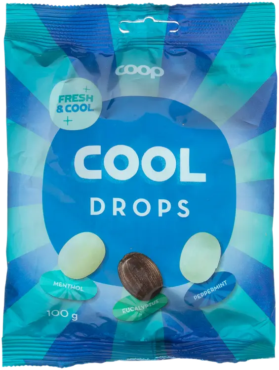 Coop Cool Drops pastilli mentoli, piparminttu ja eukalyptus 100 g