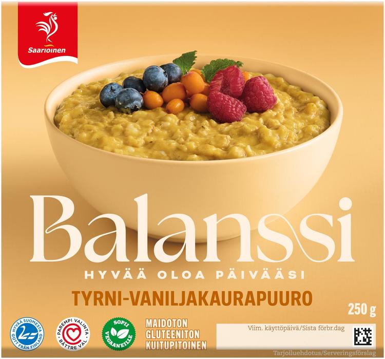 Saarioinen Balanssi Tyrni-vaniljakaurapuuro 250g