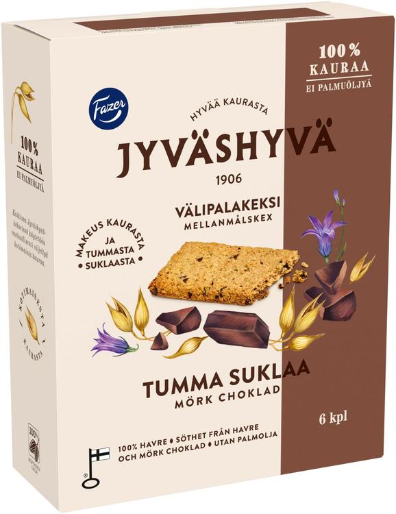 Fazer Jyväshyvä tumma suklaa välipalakeksi 180g